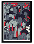 K.Olin Tribu - Affiche The Warriors par Ale Giorgini, Papier, Blanc, 25 x 35 x 1 cm