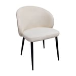 Chaise de repas tissu bouclette blanc écru et pieds métal – syracuse