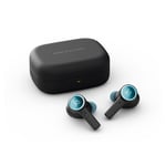 Bang & Olufsen Beoplay EX - Écouteurs Bluetooth Réduction de bruit Sans Fil, 6 Microphones, Jusqu’à 28 h d’Autonomie, Résistant à l'Eau, pour le Travail, le Sport et les Loisirs - Noir et Bleu Oxygène