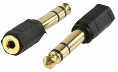 5x 3.5mm Jack 6.35mm Stereo Headphone Adaptor Connector Converter 6.3mm GOLD 1/4