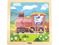 Viga 44631 Puzzle On A Pad Of 9 Elements - Train