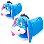 Disney Chaussons Femme Chaussons Peluche Adulte Rigolo Idée Cadeau Stitch Bourriquet Baby Yoda (Bleu Eeyore, 38-39)