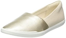 ECCO Women's Simpil W Loafer, Pure White Gold Limestone, 5 UK