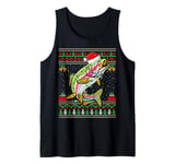 Rainbow Trout Fish Christmas Lights Santa Ugly Sweater Xmas Tank Top