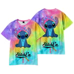 Barn Kids Stitch Print T-shirt Kortärmad Sommar Tee Shirt Cartoon Toppar P 9-10 Years