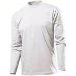 Stedman Classic Long Sleeve Men Hvit bomull Medium Herre