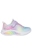 Skechers Girls Rainbow Cruisers Ombre Rainbow Trainer, Purple, Size 1 Older