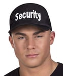 Boland 97058 - Casquette de sécurité pour adulte - Casquette de baseball avec imprimé - Chapeau pour costume de carnaval - Pour homme et femme - Policier - Sécurité - Noir