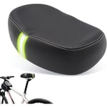 Noslös bekväm bred cykelsadel med memory foam vadderad kudde