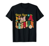 Groovy LGBT Pride Flowers Nobody Knows I'm A Lesbian Women T-Shirt