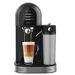 Cecotec Cafetière Semiautomatique Power Instant-ccino 20 Chic Serie Nera. 1470 W, Café moulu et capsules, 20 Bars, Réservoir à lait de 0,7L, Réservoir d'eau 1,7L