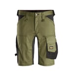 Snickers Workwear AllroundWork, arbetsshorts stretch - Khakigrön/Svart - 054