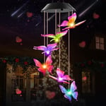 Winzwon Cadeau Maman Cadeau Femme Anniversaire Cadeau Fete des Meres, Carillon a Vent Exterieur Solaire, Cadeau Noel Cadeau Couple pour Jardin Terrasse Pergola