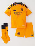 adidas Real Madrid Mini Kit 24/25 Away Full Kit - Orange, Orange, Size 2-3 Years