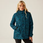 Regatta Orla Kiely Mid Length Waterproof Jacket Birdy Blue, Size: 16 - Sale