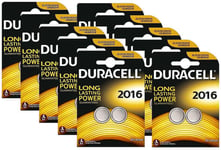 10 x Duracell CR2016 3V Lithium Coin Cell Battery 2016, DL2016, BR2016, SB-T11