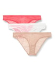 Calvin Klein Women's 3 Pack Bikini (Low-Rise), Calypso Coral/Cedar/White, S