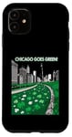 Coque pour iPhone 11 Green River Magic - Chicago Skyline St Patrick