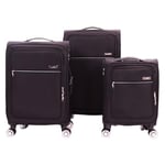 Condotti Casimir – Lot de 3 valises à Coque Souple, légères, durables, Roues rotatives, poignée réglable, Serrure TSA, 55,9 cm, 71,1 cm, 81,3 cm – Noir, Noir, Ensemble de valises de Haute qualité