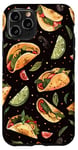 Coque pour iPhone 11 Pro Aquarelle noire motif ethnique latino tacos Pan Dulce