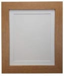 FRAMES BY POST Metro Oak Photo Picture Poster Frame with White Mount Plastic Glass 50 x 70cm For Pic Size A2