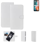 Protective cover for HTC Desire 19s Wallet Case white flipcover flipcase