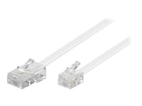 Goobay - Telefonkabel - Rj-11 (P) Till Rj-45 (Hane) - 10 M - Platt - Vit