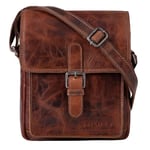 STILORD 'Martinez' Sacoche Vintage Cuir Homme Sac à Bandoulière Petit pour iPad 9.7' Sac Messager Messenger Bag Besace en Cuir véritable, Couleur:Milano - Marron