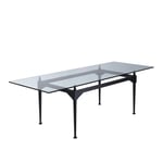 Cassina - 839 TL3 Rectangular, Underrede i Svartbetsad ask, Skiva i Klarglas 180 x 85 cm - Spisebord - Franco Albini - Gjennomsiktig,Svart - Glass/Tre