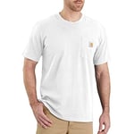 Carhartt K87 T-shirt à Manches Courtes Épais avec Poche Coupe Décontractée Homme, Blanc, L