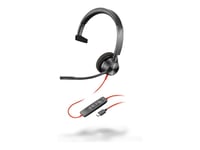 Poly Blackwire 3310 - Blackwire 3300 series - micro-casque - sur-oreille - filaire - USB-C - noir - certifié UC