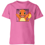 Pokémon Pokédex Charmander #0004 Kids' T-Shirt - Pink - 7-8 ans