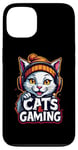 iPhone 13 White Cat with Headset Design Case