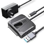 ORICO Câble adaptateur SATA USB 3.0 vers SATA III pour disques durs HDD/SSD 3,5", prend en charge UASP, avec adaptateur 12 V 2 A (S2-3AD-10)