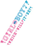 Stort Todelt Girl or Boy Gender Reveal Banner