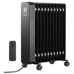 Radiateur à huile 2500W Chauffage électrique Radiateur électrique économe en énergie avec écran WiFi App & télécommande écran tactile - Noir - Swanew