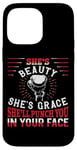 iPhone 14 Pro Max Boxing Girl Vintage She'S Beauty She'S Grace She'Ll Punch Case