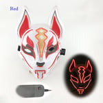 Anime Expro Decor Japanilainen Fox Mask Neon Led Light Cosplay Mask Halloween Party Rave Led Mask Tanssi DJ Palkkapäiväasu Rekvisiitta