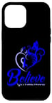 Coque pour iPhone 14 Plus Type One Diabetes Diabetic T1D Believe Faith Papillon Bleu