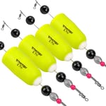 THKFISH Flotteur Peche en Mer Bouchon Peche Flotteurs Pondérés Popping Cork Bouchon de Peche Truite 4 Pièces Jaune-24g