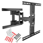 Ergosolid Heavy Duty Full-Motion TV Wall Mount for 45-75 Inch LED LCD Screens TV Mount with VESA Max 600 x 400 mm, up to 45.5 kg, TÜV GS 2020-P6 Certificate Black