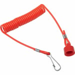 Handled kimpex - Strömbrytarkabel med spiralkabel och ersättningskåpa röd coiled tether cord