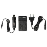 vhbw Chargeur compatible avec Samsung HMX-S15, HMX-S10BP, HMX-S15BN caméra caméscope action-cam - Station + câble de voiture, témoin de charge