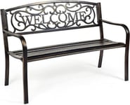 Banc de Jardin d Exterieur Jardin Banc Exterieur Balcon Place pour 2 Personnes Banc Jardin Banquette en Fer Forge 127x 63 x 89CM