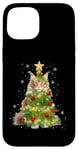 Coque pour iPhone 15 Cat Maine Coon Sapin de Noël pour les amoureux des chats