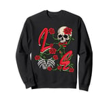 Love Rose Skeleton Flowers Bones Hearts Valentines Sweatshirt