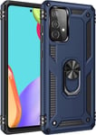 Compatible Avec Coque Samsung Galaxy A52s 5g Avec Aimant Anneau Support, 360°Double Couche Renforcée Défense Bumper Antichoc Armure Housse Etui Avec Protection Écran-Bleu