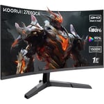 KOORUI 27'' Spel-PC Skärm Incurvé 1500R, VA Panel PC Monitor, QHD 2560X1440 Upplösning, 180HZ, 1MS, DCI-P3 85%, Ultra-Tunn Kant,