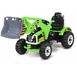 Décoshop26 - Tracteur pour enfants 3-8 ans tracteur electrique avec 2 choix de vitesse et chargeuse marche avant et arrière vert - vert