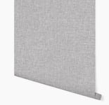 ARTHOUSE LINEN TEXTURED MID GREY SELF PEEL & STICK  6M QUALITY WALLPAPER 300215